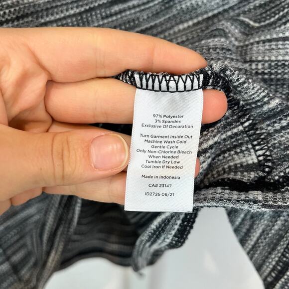 T by TALBOTS Size XL Snap Mock Turtleneck Top Thermal Pullover Spacedye Gray - Picture 10 of 11